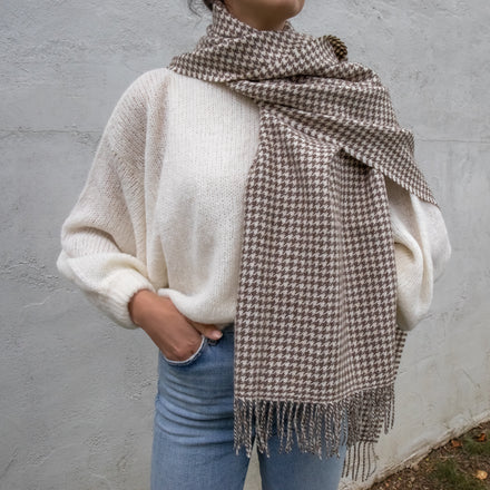 Buffalo Plaid Baby Alpaca Shawl