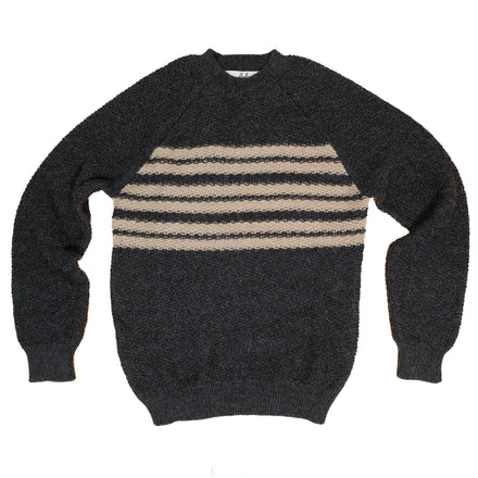 Fluff Women's Overlook Striped Raglan Baby Alpaca Crewneck